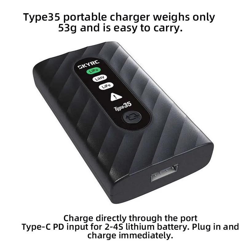 Skyrc Type35 Charger Balanced Port Directly Charges PD-Powered 2-4S Lithium Batteries Balanced Charger