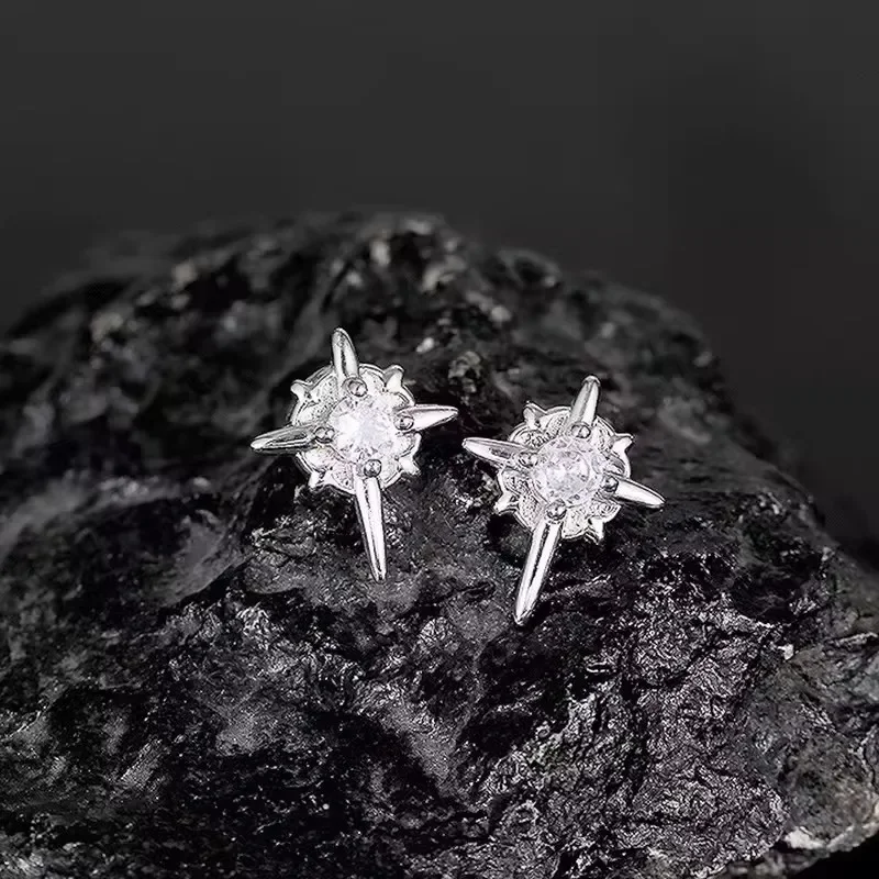 1 زوج الأزياء نورث ستار المغناطيس قرط كبس للرجال دون ثقوب الأذن أقراط النساء مجوهرات بسيطة الديكور اليومي هدايا الحفلات