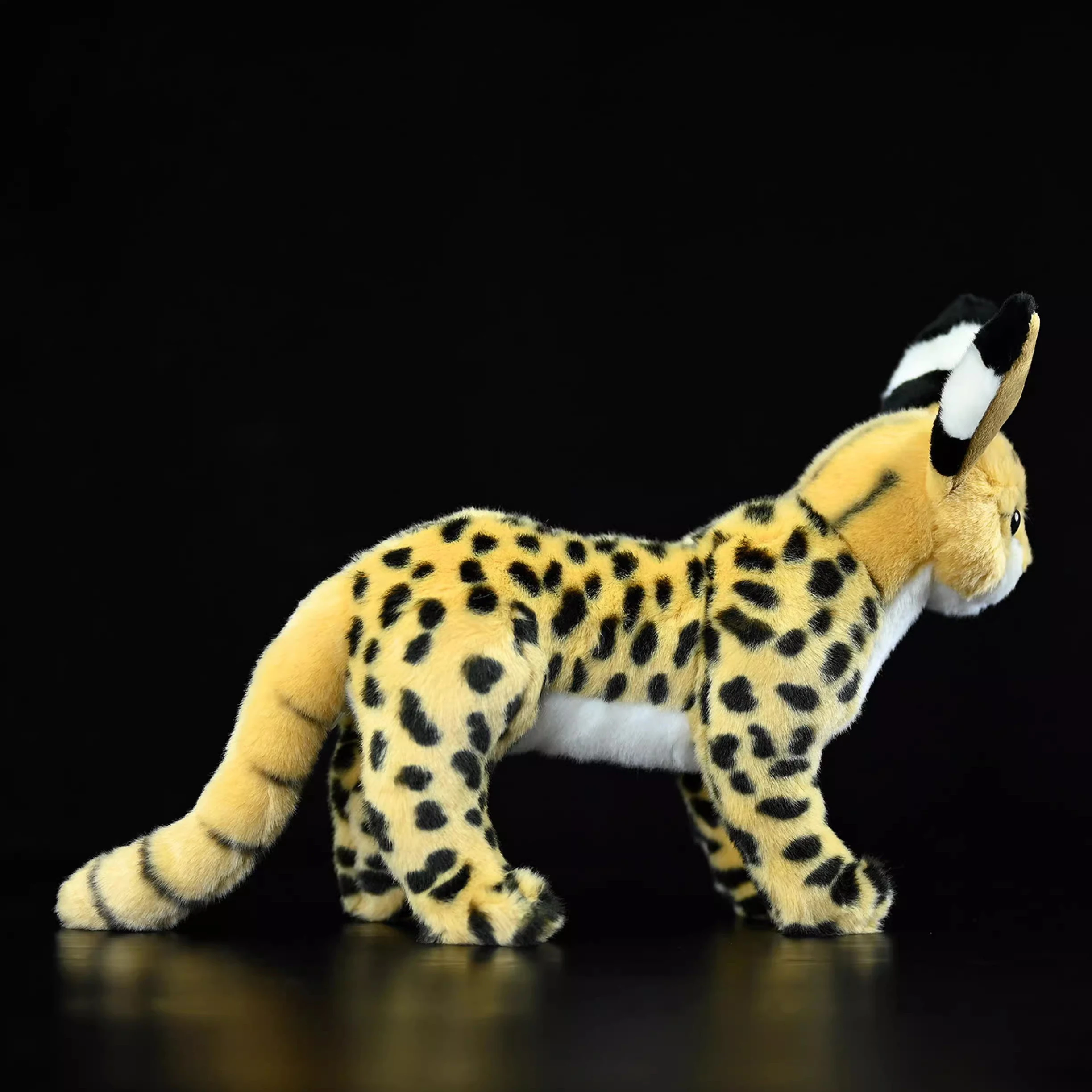 Simulated Animal Leptailurus Serval Caracal Bush Cat Cheetah Wild Nature Zoo Model Plush Toy Stuffed Doll Girl Boy Friend Gift - view 3