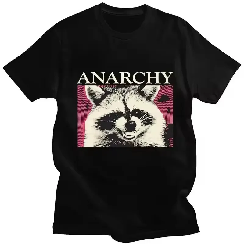 Raccoon Shirt Cotton High Quality teen 80s Gothic streetwear 2000s hip hop top tees streetwear kawaii Breathable Trendy