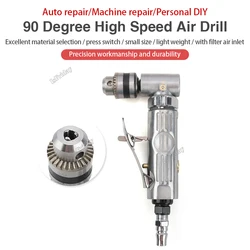 Mini Pneumatic Drill 90 Degree Elbow Air Drilling Machine Right Angle Air Punch Drill Grinding Polisher Mill Engraving Machine