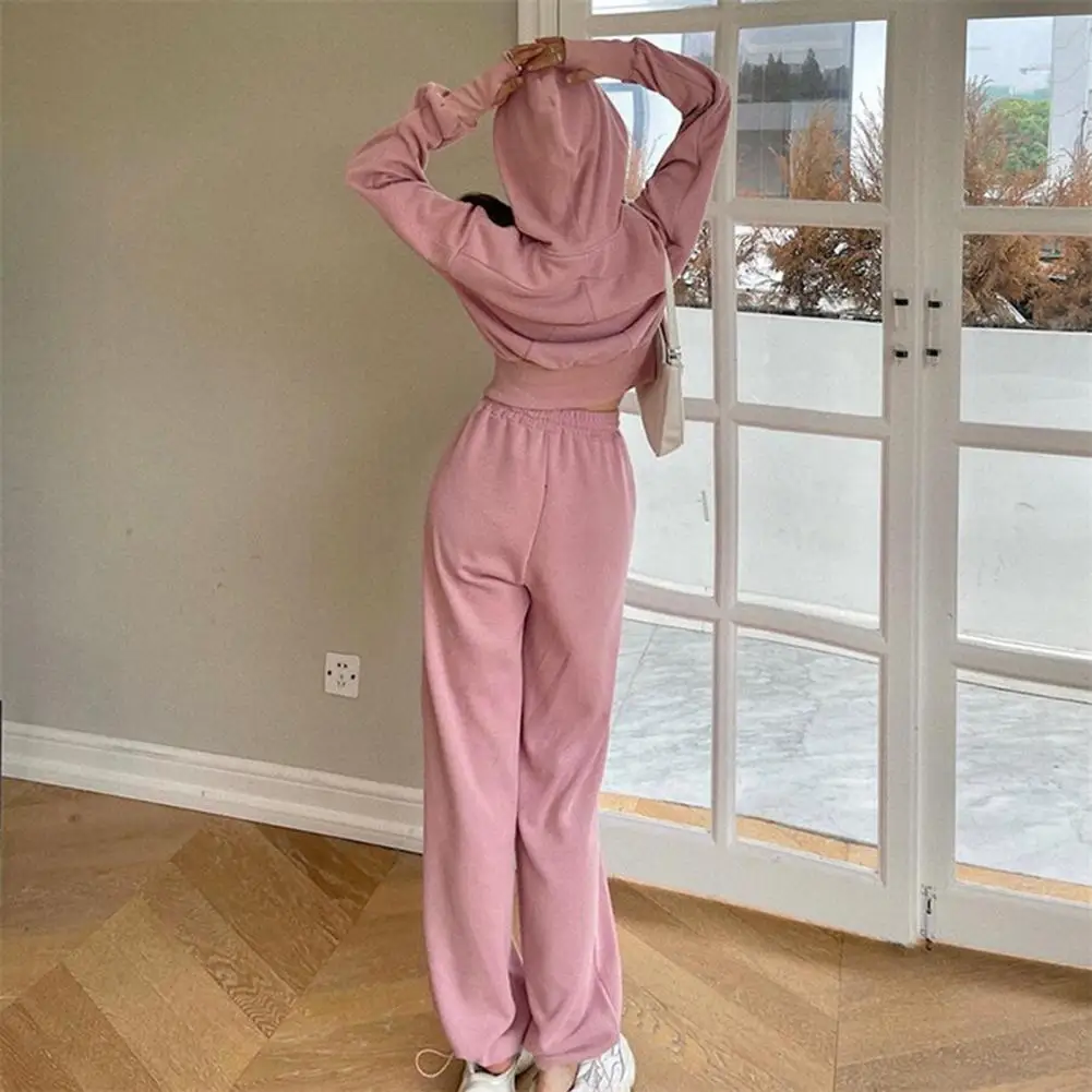 Double Zippers Knitted Suit Women Sweater Slit Casual Pants 2023 Winter New Loose Two-Piece Set Woman Tracksuit