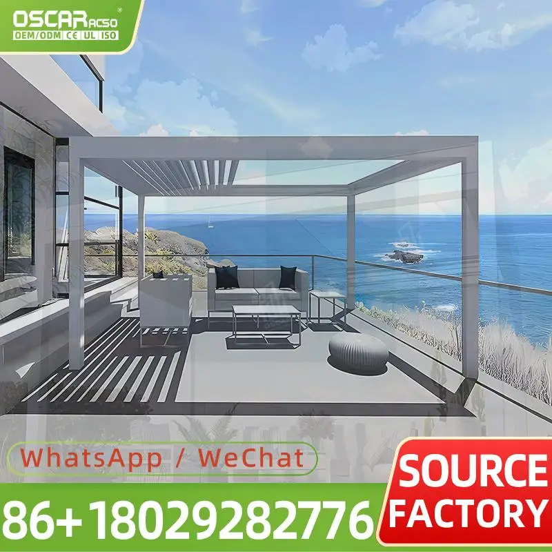 10x20 قابل للتعديل لوفرد الألومنيوم دليل حديقة جناح للشرفة في أوروبا المناخ الحيوي كرنك مقبض في الهواء الطلق فناء الفناء الخلفي #2