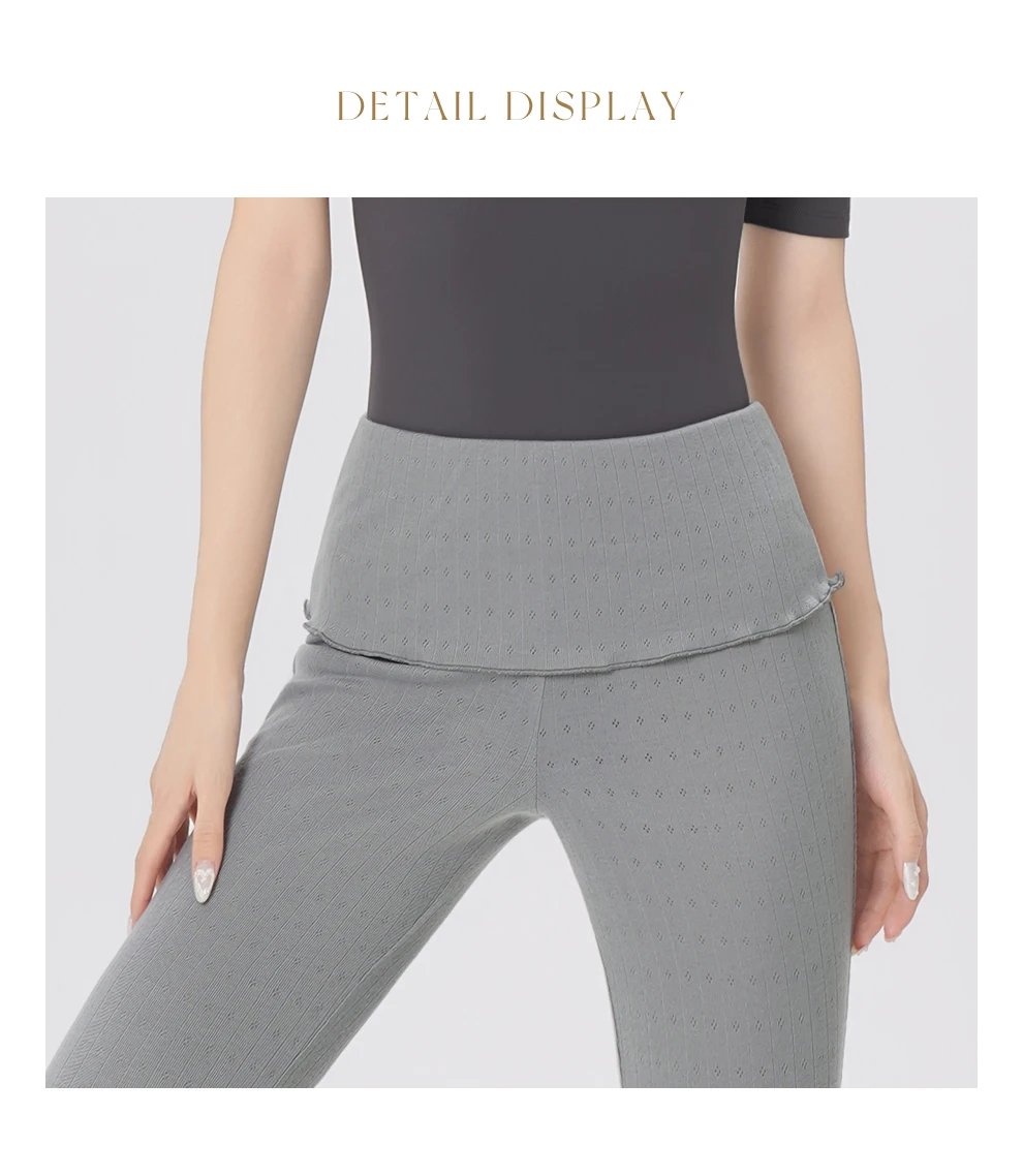 Frauen Gestrickte Tanz Ausgestelltes Hosen Ballett Tanz Hosen Gefälschte Zwei Stück Tanz Hosen Klassische Tanzen Praxis Boot-cut Hosen – Detail 11