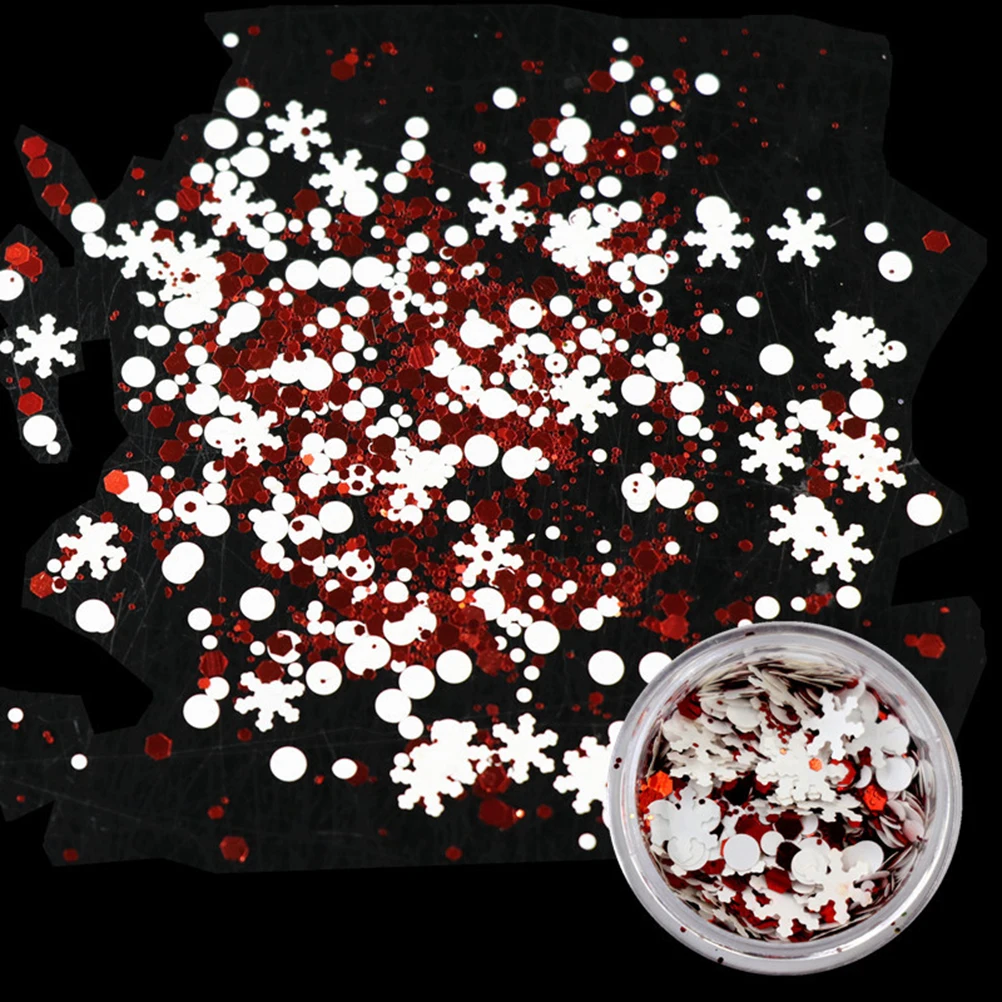 

6 Pcs Snowflake Manicure Sequins Christmas Nail Art Decor Glitter Decals Paillette Durable Creative Salon Home Use Star Design