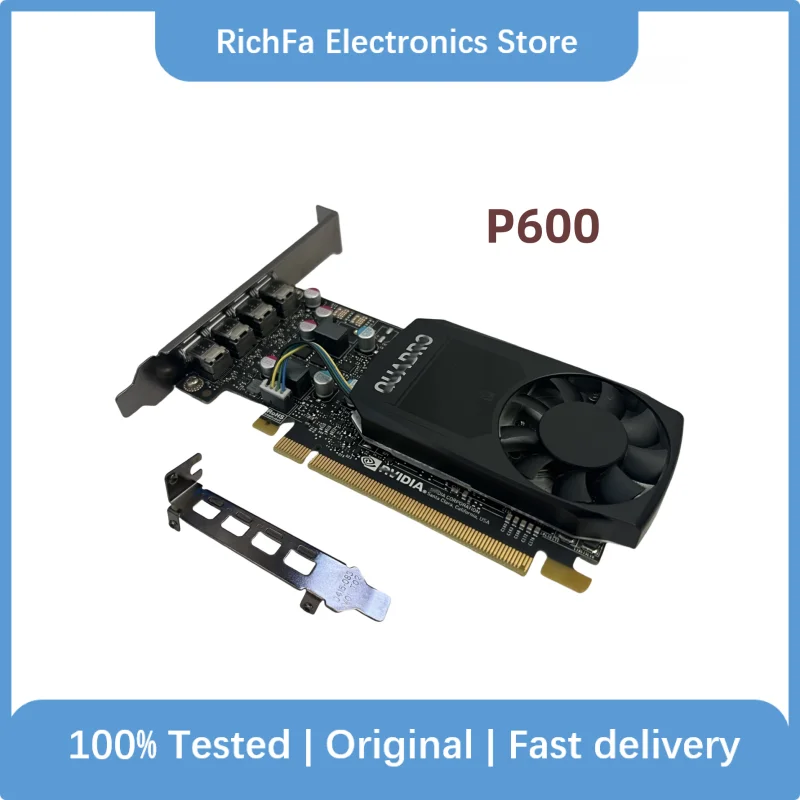 

Original For NVIDIA Quadro P600 graphics card 2GB professional graphics card CAD/PS video clip DDR5 4 mini DP