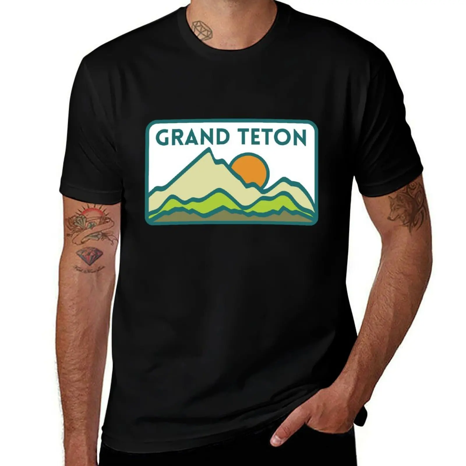 

Футболка Grand Teton National State Park, футболка с наклейками, лето 2022, рубашка Croswit, мужские дизайнерские рубашки по индивидуальному заказу, мужская одежда