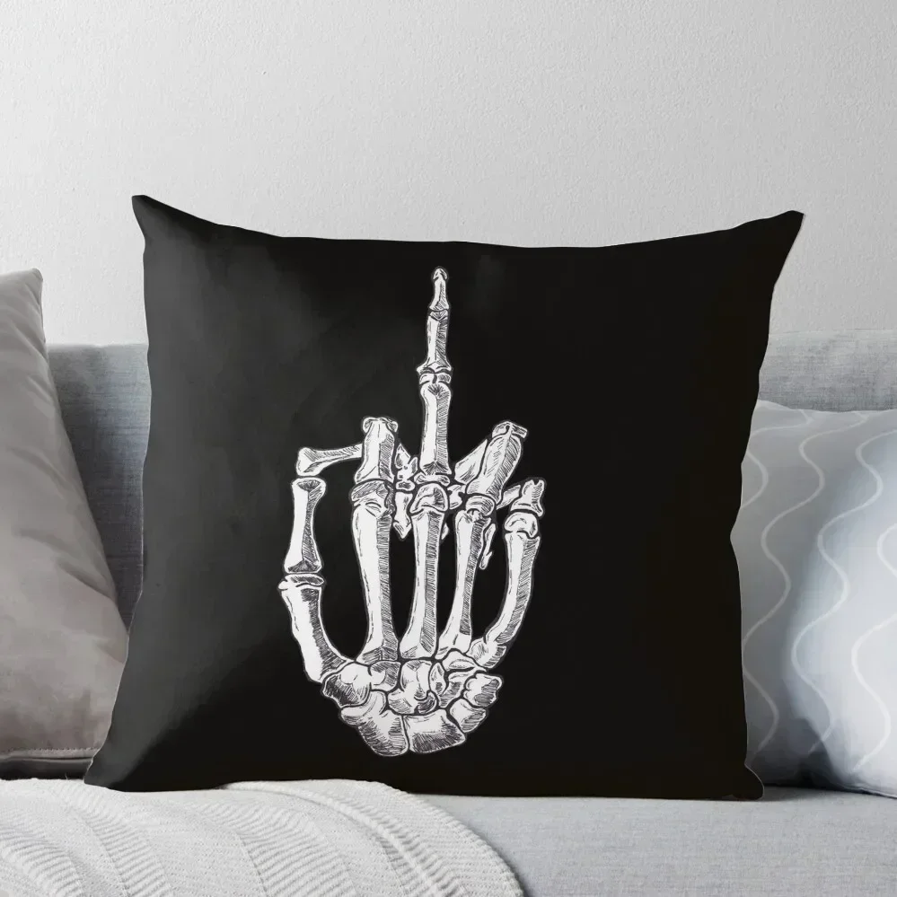 

Skeletal Middle Finger Throw Pillow autumn decoration Cushion Covers For Living Room Decorative pillow case pillow