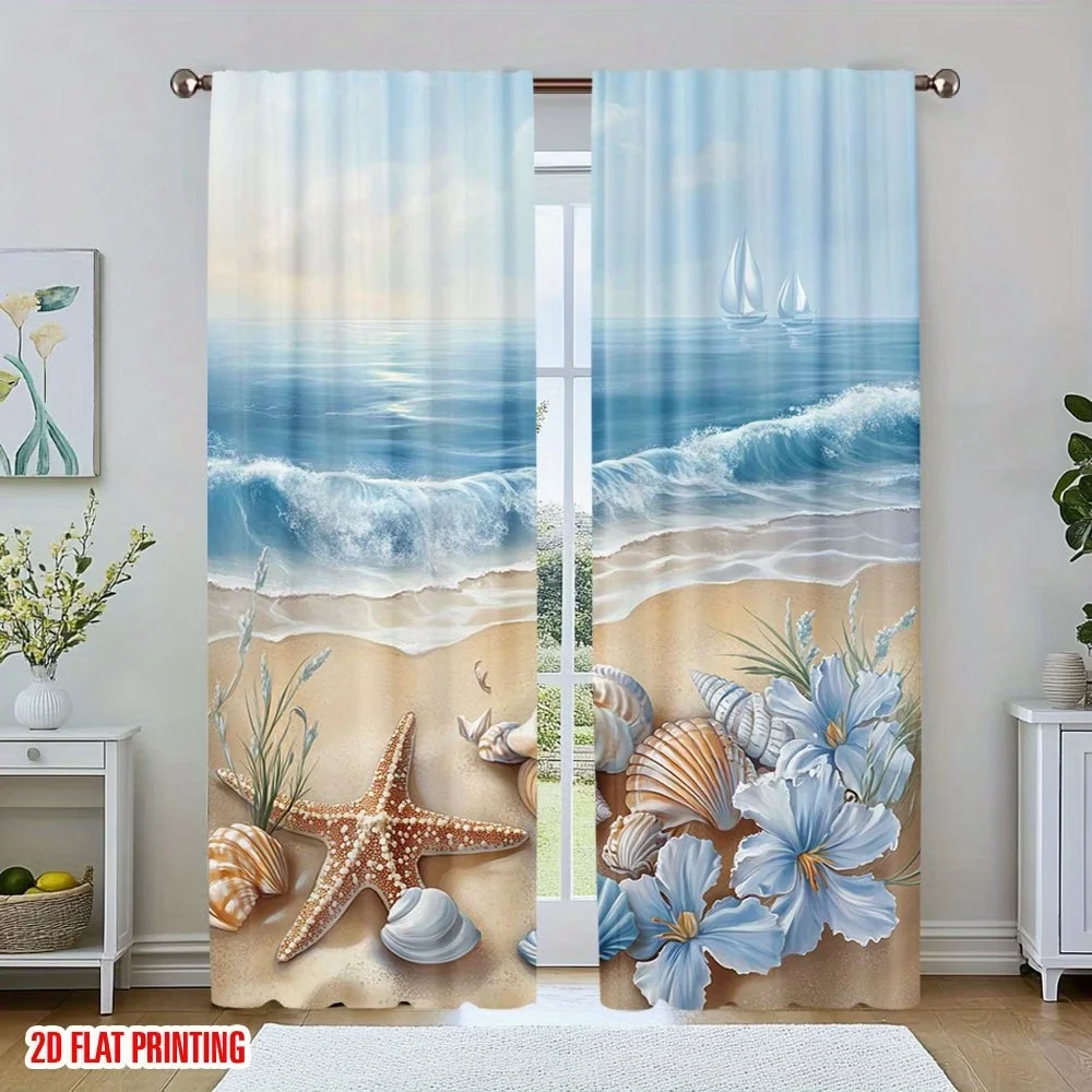 2PCS Digital Printed Curtains, - Home Decor Window Blinds 评论和价格