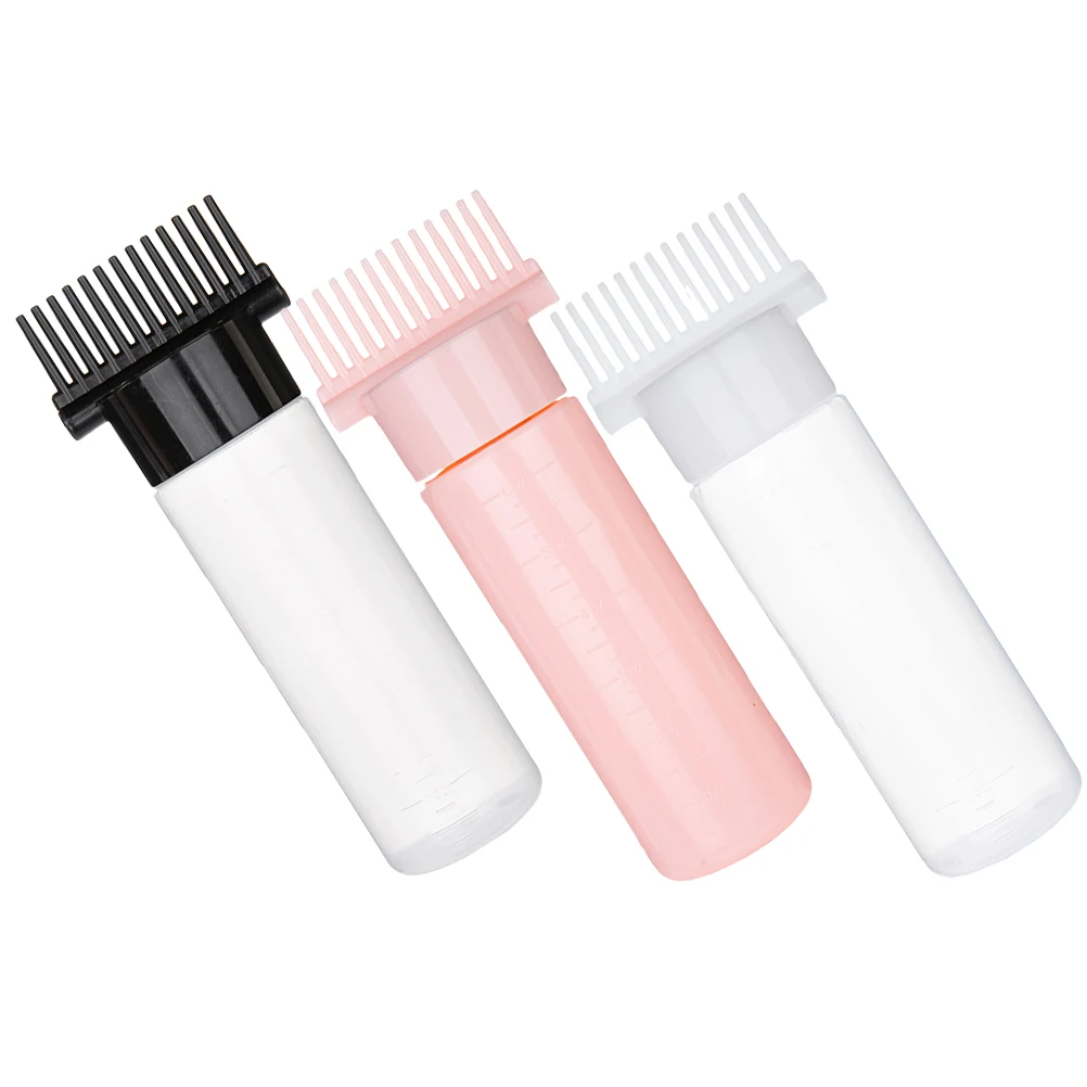 

3 Pcs Care Massage Comb Pink White Black Root Bottle Applicator Root Bottle Applicator For Hair Dyeing for Hair Coloring Dye Oil
