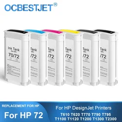 1 Set For HP 72 Compatible Ink Cartridge With Pigment Ink Dye Ink For HP T790 T610 T620 T770 T795 T1100 T1120 T1200 T1300 Ink