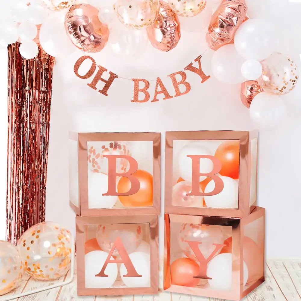 30cm Transparent Alphabet Balloon Box Wedding Baby Shower Boy Girl Decoration Birthday Party Kids Baby Shower 1st Birthday Decor