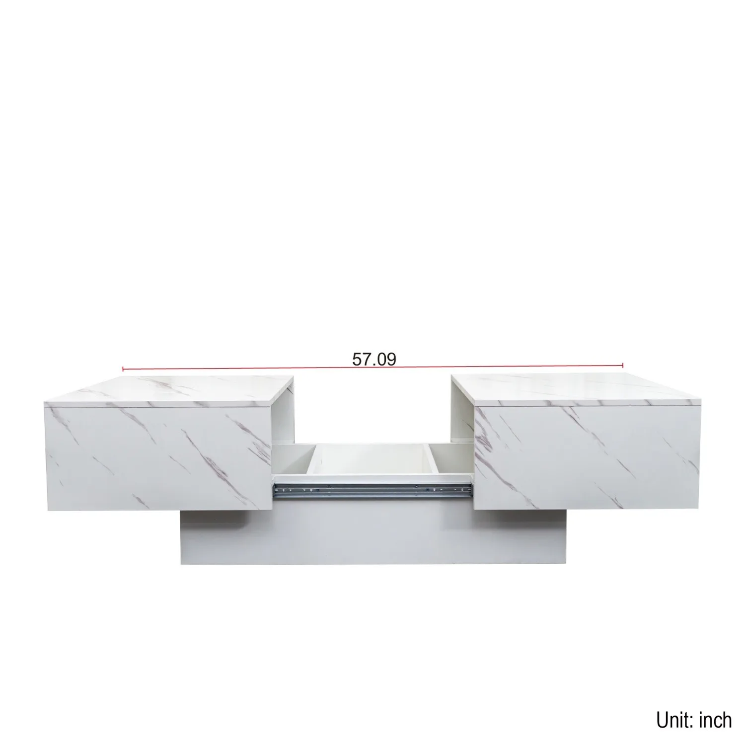 Café TablesLED Illuminated Coffee Table with Sliding Top and Hidden Storage for Living Room