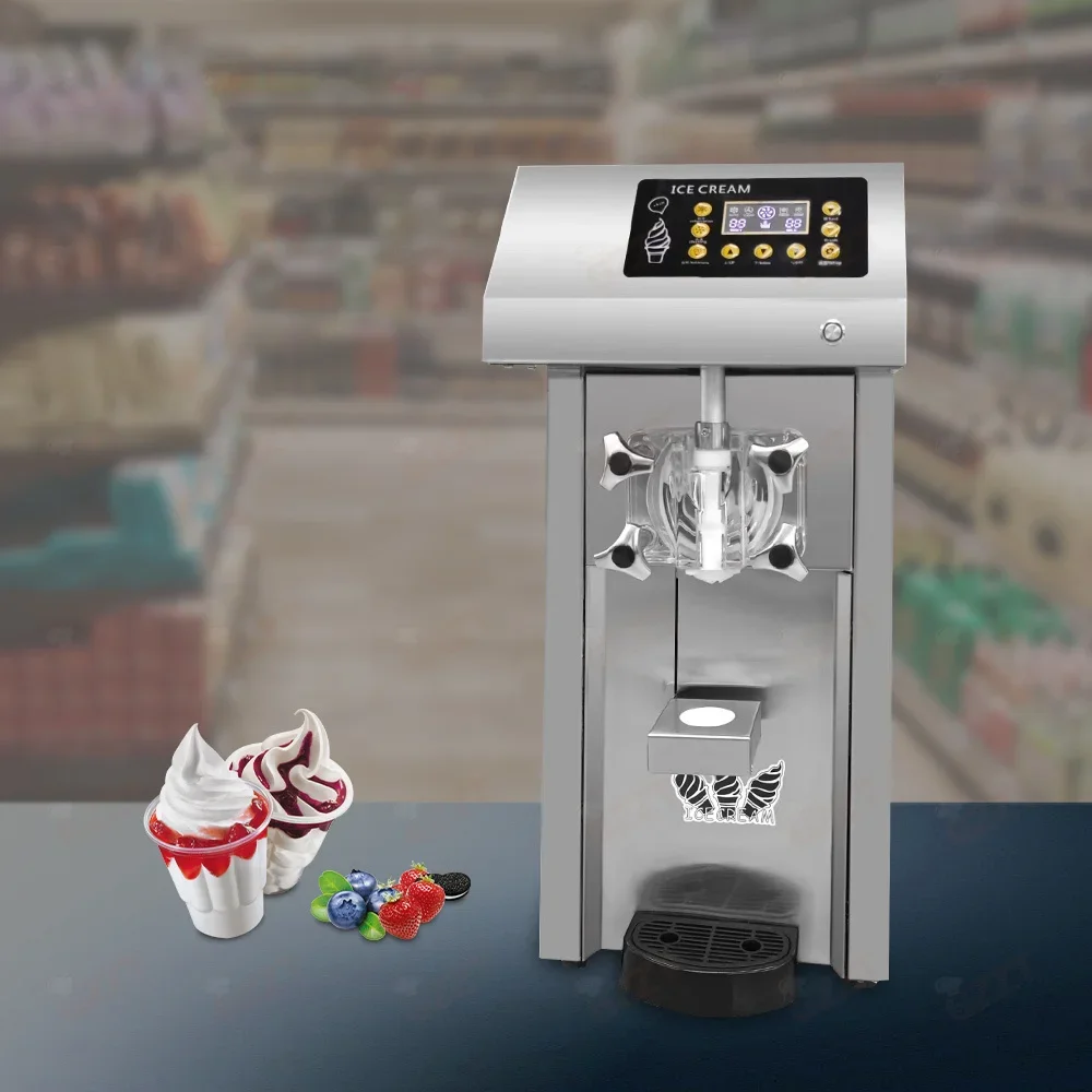 Pre-cooling Fresh-keeping Preservation Commercial Automatic Ice Cream Machine  Single Flavor Soft Serve Ice Cream Machine