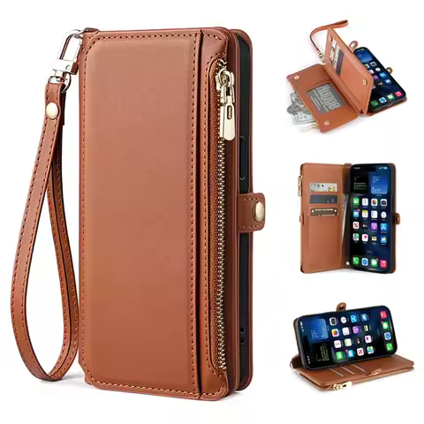 Flip Cover PU Leather Phone Case for Samsung Galaxy S20 S21 S22 S23 S24 S25 FE Ultra Plus 5G Protective Magnetic Solid Color Bag