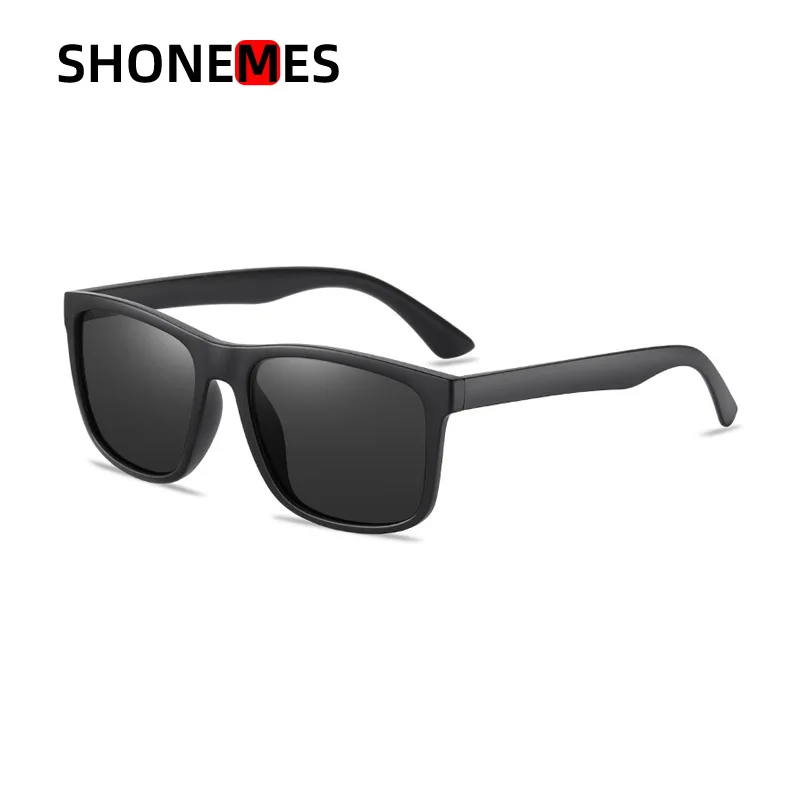 Shonemes الاستقطاب مربع النظارات الشمسية الكلاسيكية الرجال النساء ظلال TR90 الإطار في الهواء الطلق UV400 نظارات شمسية سوداء للجنسين