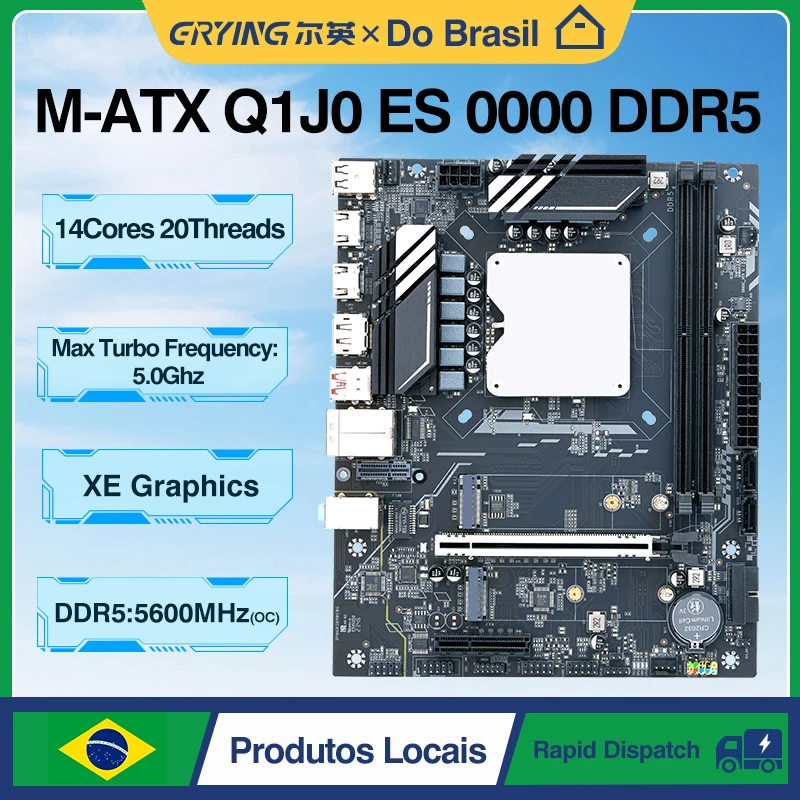M-ATX LGA1151 placa base CPU Combo 13th Core Interposer Kit Q1J0 ES 0000 procesador 14C20T DDR5 RAM Gaming PC construye placa mae