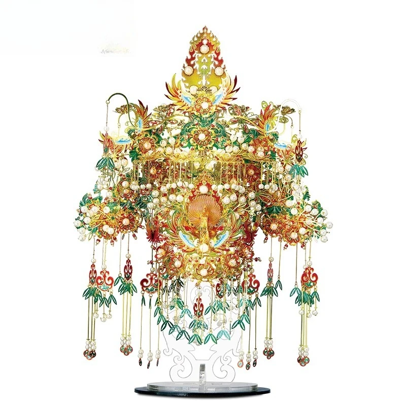 

Golden-winged bird crown metal puzzle 3D three-dimensional assembly model