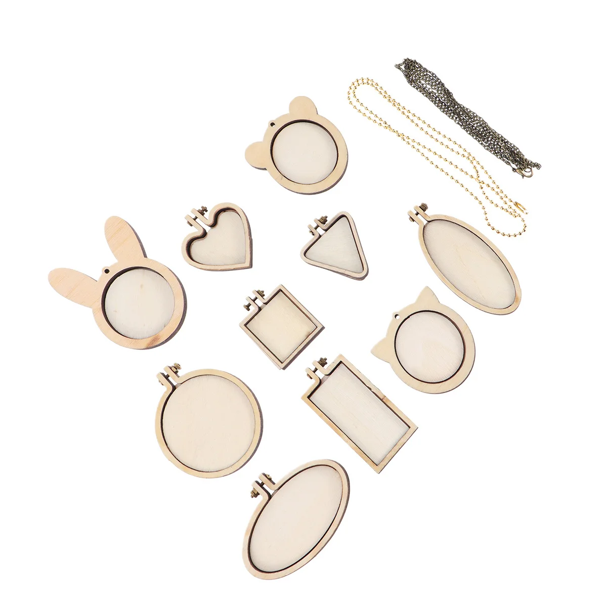 12 Stück Holz-Stickrahmen-Set, 5 cm, rund, Mini-Holzringe, Kreuzstich-Befestigungsrahmen, DIY, Nähen, Basteln, Hängedekoration