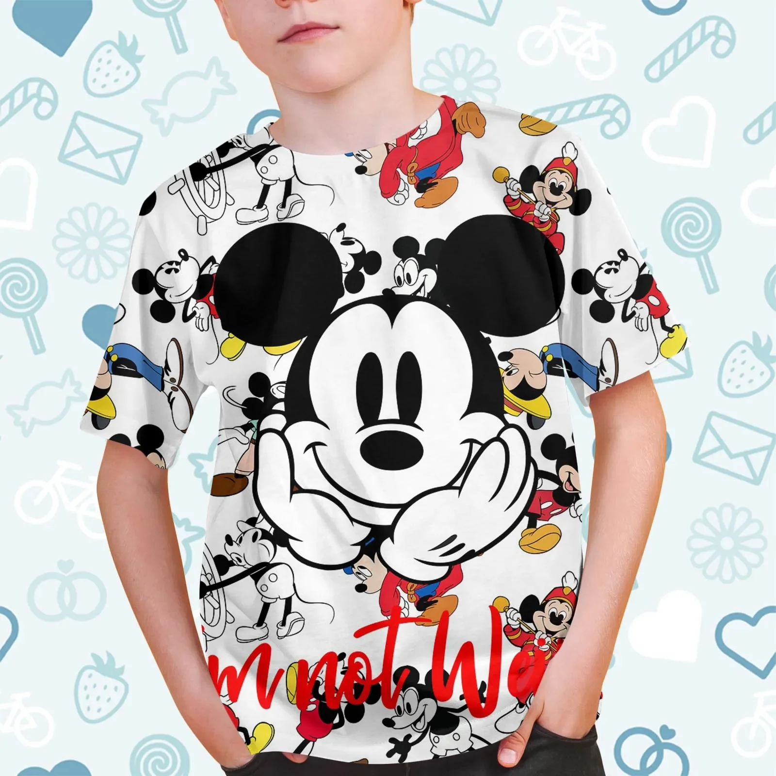 Summer fashion Disney Mickey Mouse cartoon 3d printed Children's T-shirt Street Casual Boy Top Quick Drying Breathable T-shirt