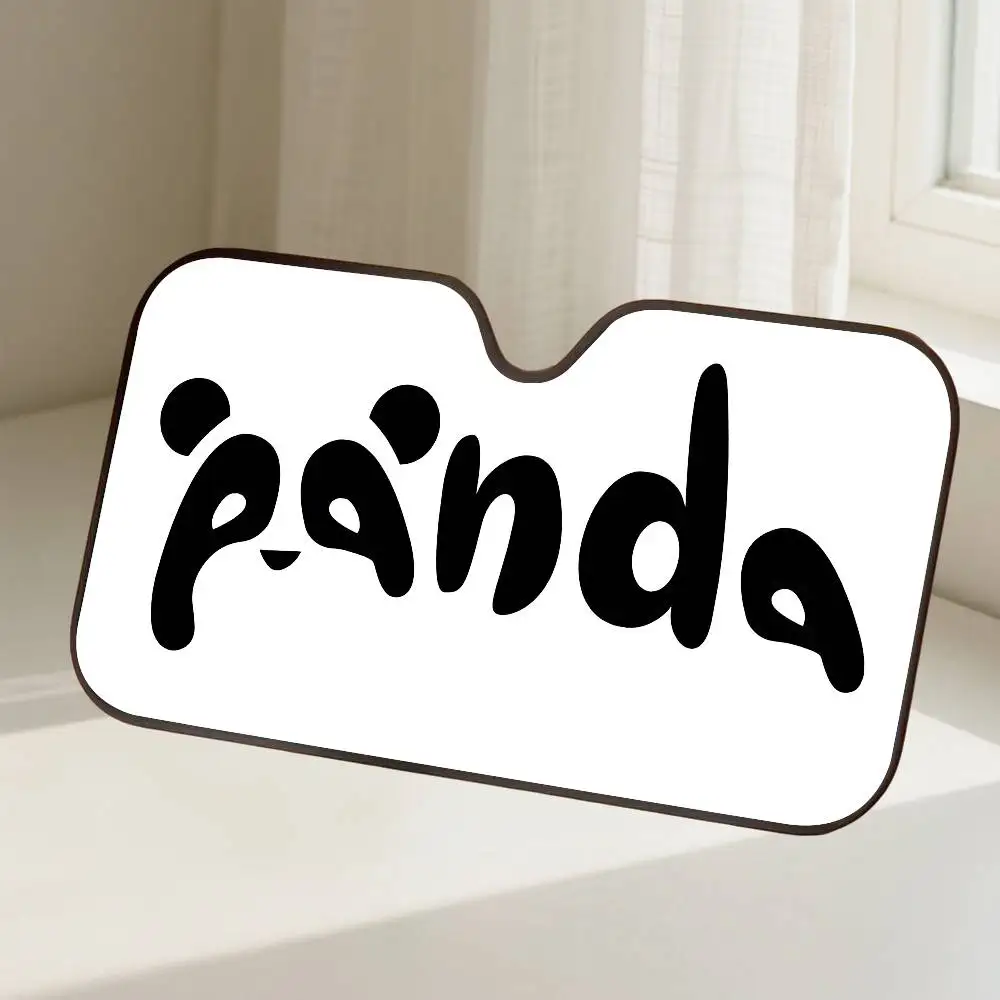 Niedliches Panda-Muster, Auto-Sonnenschutz, Windschutzscheibe, Frontscheibe, 70 x 130 cm, Sonnenblende, Sonnenschutz, kariert, Geschenk, Neuheit, Auto