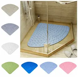 54/65/70cm Corner Shower Carpet Floor Mat Hotel Home Suction Cup Toilet PVC Shower Mat Bathroom Sector Anti-slip Pad Cushion