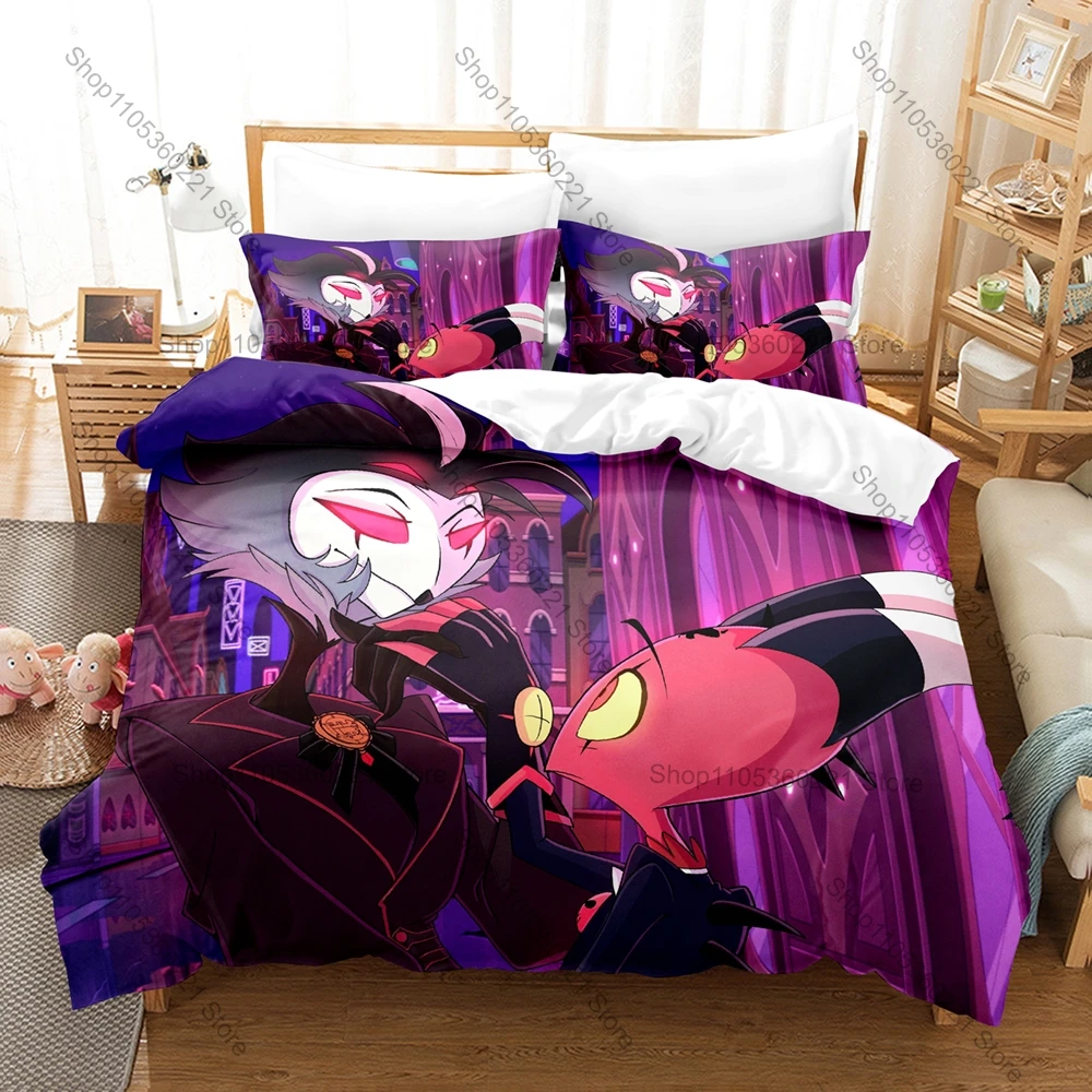 Popular Anime Bedding Set, Duvet Cover + 2 Pillowcases, Classic Stolas Design, Comfortable Home Bedroom Supplies