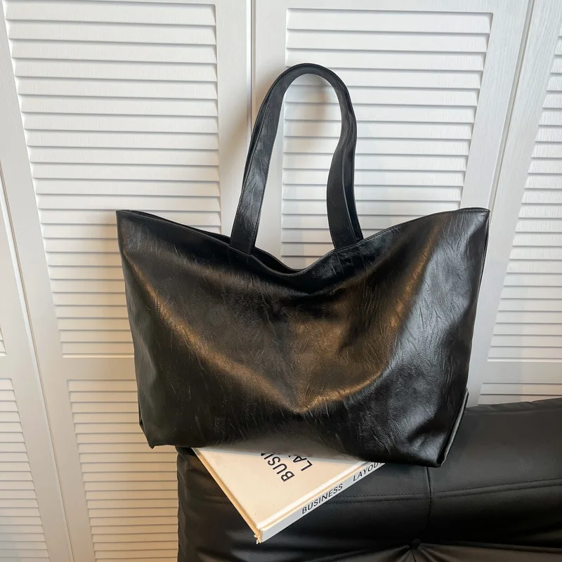 حقائب يد كلاسيكية بسيطة للنساء حقيبة كتف عصرية ذات سعة كبيرة حقيبة تسوق حقائب فئة للفتيات حقائب مصممة 가방 #4