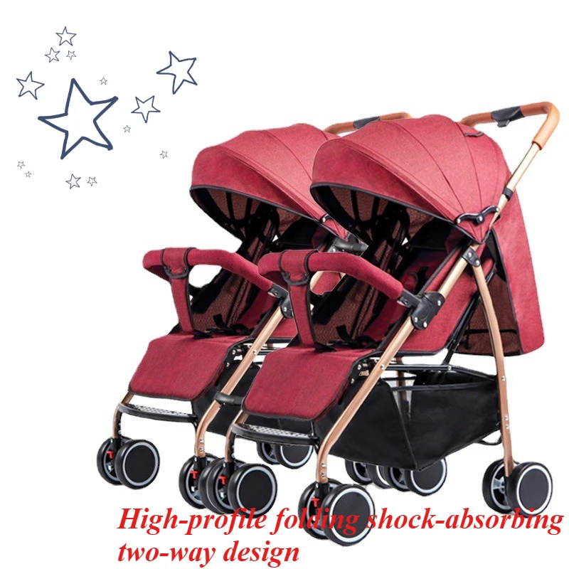

Twin strollers lightweight high view portable can sit and lie down