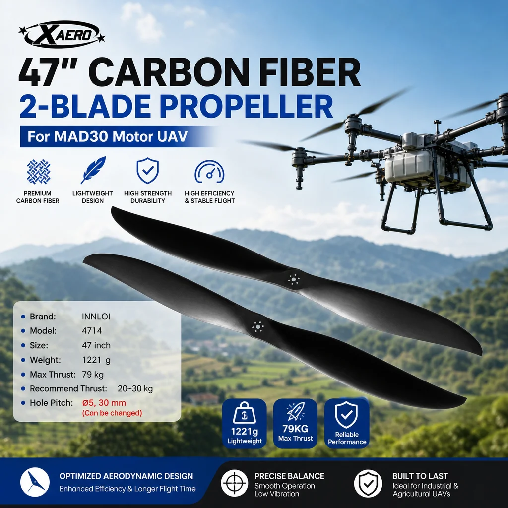 XAERO 47 inch 4714 Carbon Fiber 2-Blade Propeller for MAD30 Motor UAV
