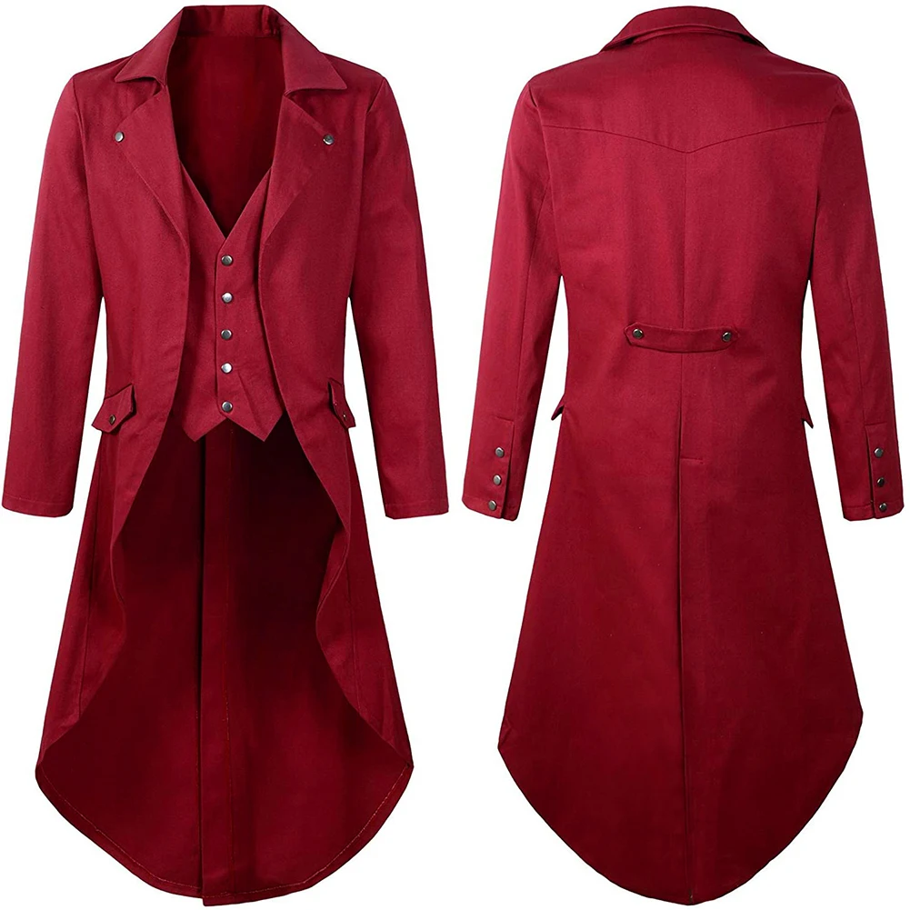 

Steampunk Tuxedo Medieval Trench Coat Tailcoat Long Sleeve Mens Renaissance Suitable For Fall Summer Victorian Winter