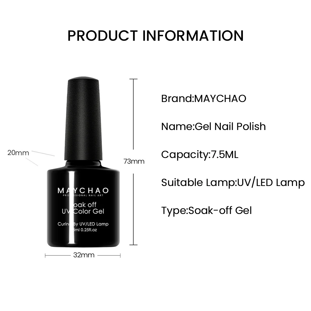 MAYCHAO 7.3ML Red Series żelowy lakier do paznokci Soak Off żel do paznokci UV Led podkład Top Coat lakier do paznokci na prezent dla dziewczyny Nail Art