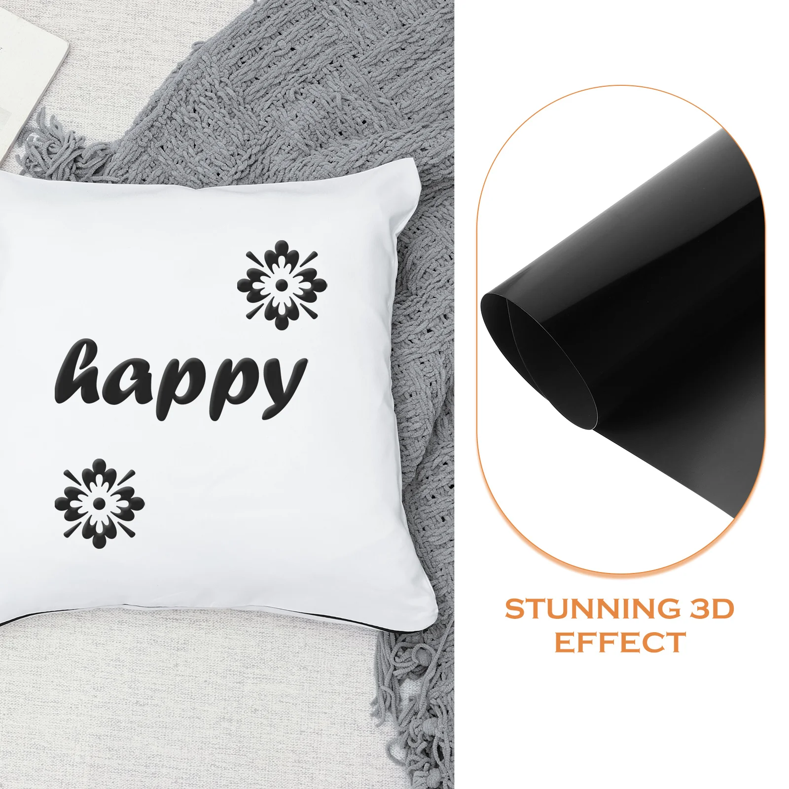 

3D Puff Heat Transfer Vinyl Sheet For Diy Clothing Bags Pillows Durable Waterproof Heat Press Material Craft Sewing Supply