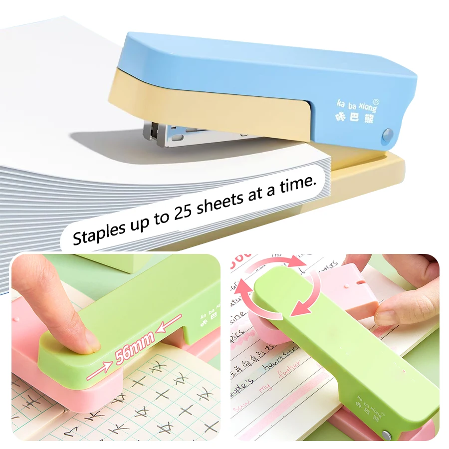 Rotary Stapler Compatible with 24/6 Staples Durable Stapler Manual Tool for Office Paper Binding