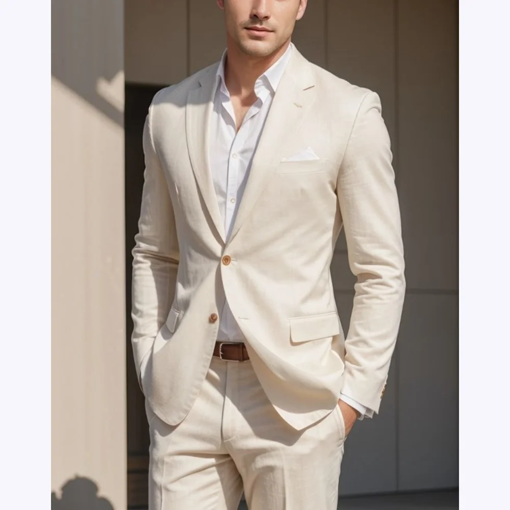 

Business Casual Men's Suits Double Breasted Peak Lapel Blazer Man Sets 2 Piece Slim Fit Formal Evening Party Prom Daily Outfits