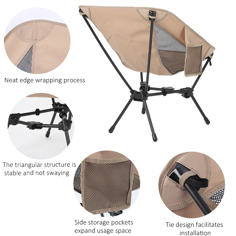 Portable Camping Chair Backpacking Chair Ultralight Folding Chair - Compact, Lightweight Foldable Chairs for Hiking, Beach