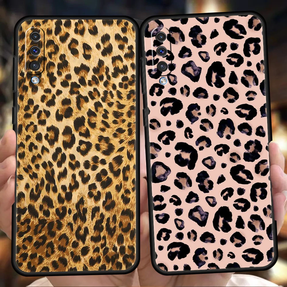 Leopard Print Phone Case for Samsung Galaxy A24 A13 A53 A73 A33 A22 A12 A02 A03 A05 A70 A50 A10 A20 5G Silicone Cover Shell Bags