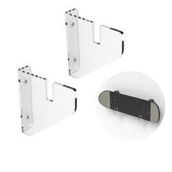 2 Pcs Bracket Acrylic Display Shelves Transparent Stand Wall-mounted Skateboard