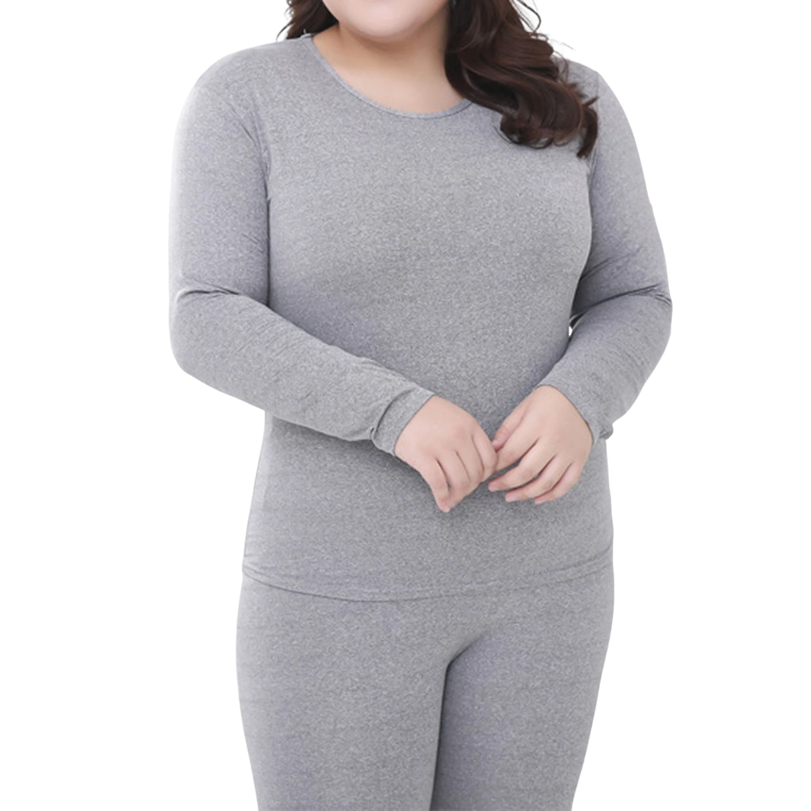 Women's Thermal Underwear Set Plus Size Comfortable Base Layer Pajama Set for Winter Early Spring