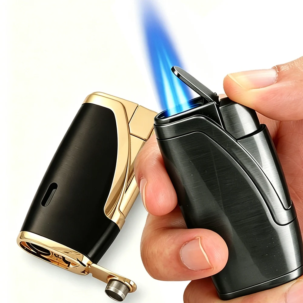 Mini Torch Lighter Pocket Cigar Lighter 2 Jet Butane Gas Cigarette Flame Lighters Cigar No Gift Box