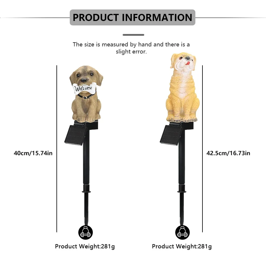 Solar Powered Resin Dog Bird Owl Lawn Lamp Solar Led Light Outdoor Garden Decoration Lamp Waterproof Solar Lights