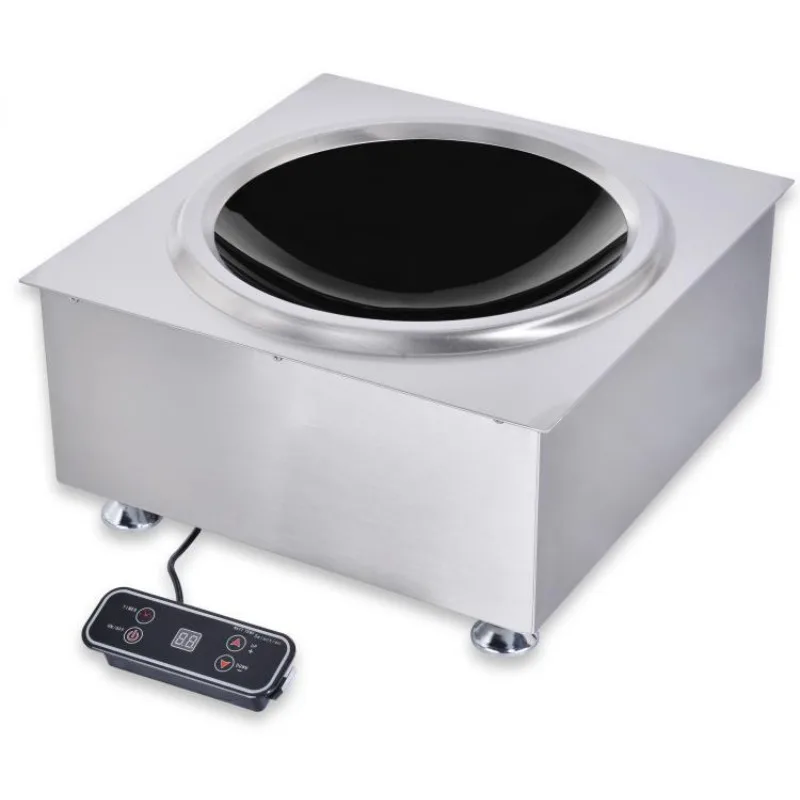 220V 5kW Commercial Electric Built-in Induction Wok Hob Cooker Use in Restaurant