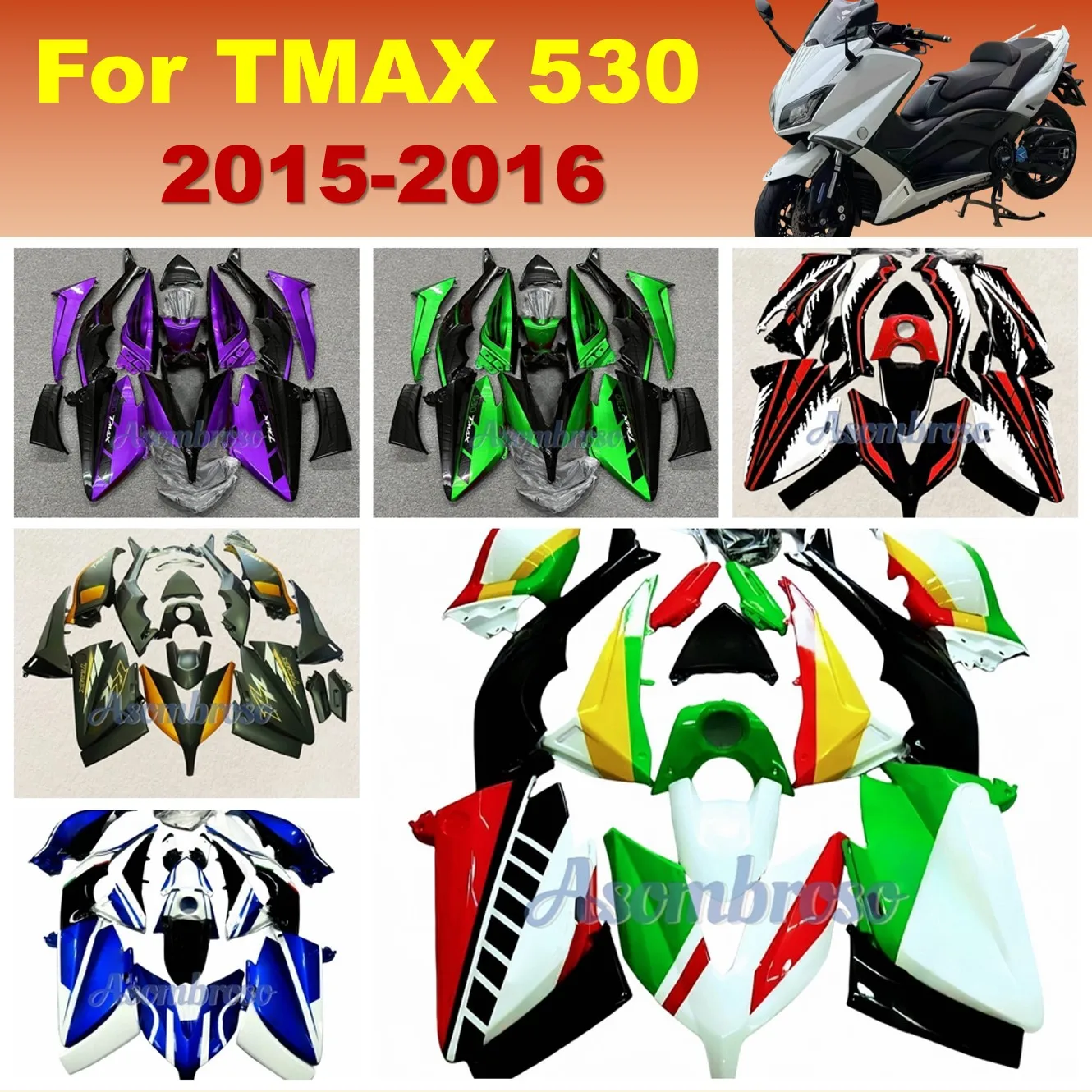 

Брендовый комплект обтекателей для Yamaha TMAX 530 2015 2016 TMAX 530 15 16 T-MAX 530, обтекатели мотоцикла, красочный комплект кузова