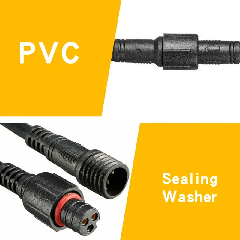 M10 2Pin 3/4 Pin Waterproof Butt Connector 220V Cable Extension Cord Male Female Connector Cable for Outdoor LED Car Boat Sensor