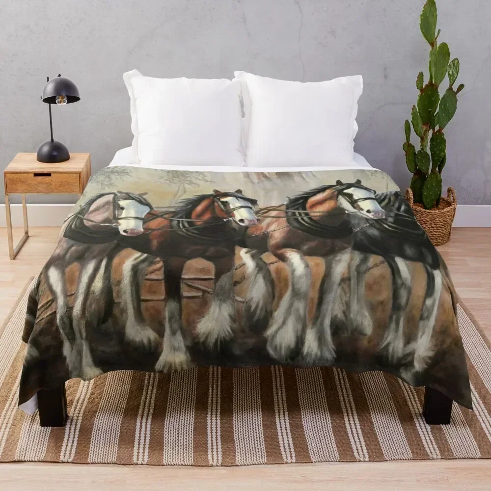 Clydesdale Horses Throw Blanket