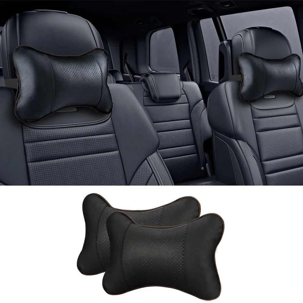 2Pcs Car Neck Pillow Breathable Head Rest Cushion Relax Neck Support Headrest Comfortable Soft Pillows for Travel