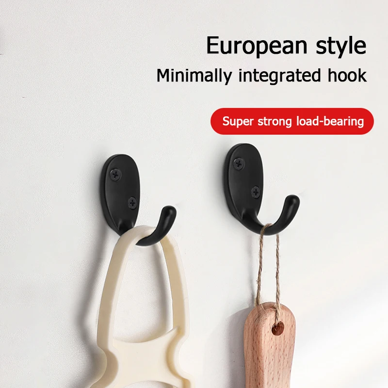 1PCS Zinc Alloy Retro Single and Double Hook Coat Hanger with Strong Load-bearing Wall Hook for Bathroom and Kitchen with screws