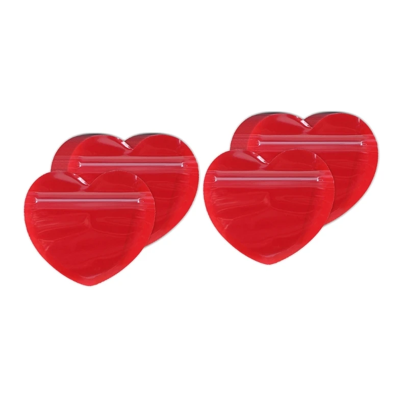 

100Pcs Elegant Pink Heart Shaped Self Sealing Bags for Jewelry Self Sealing Jewelry Pouches Convenient Zipper Lock T21C