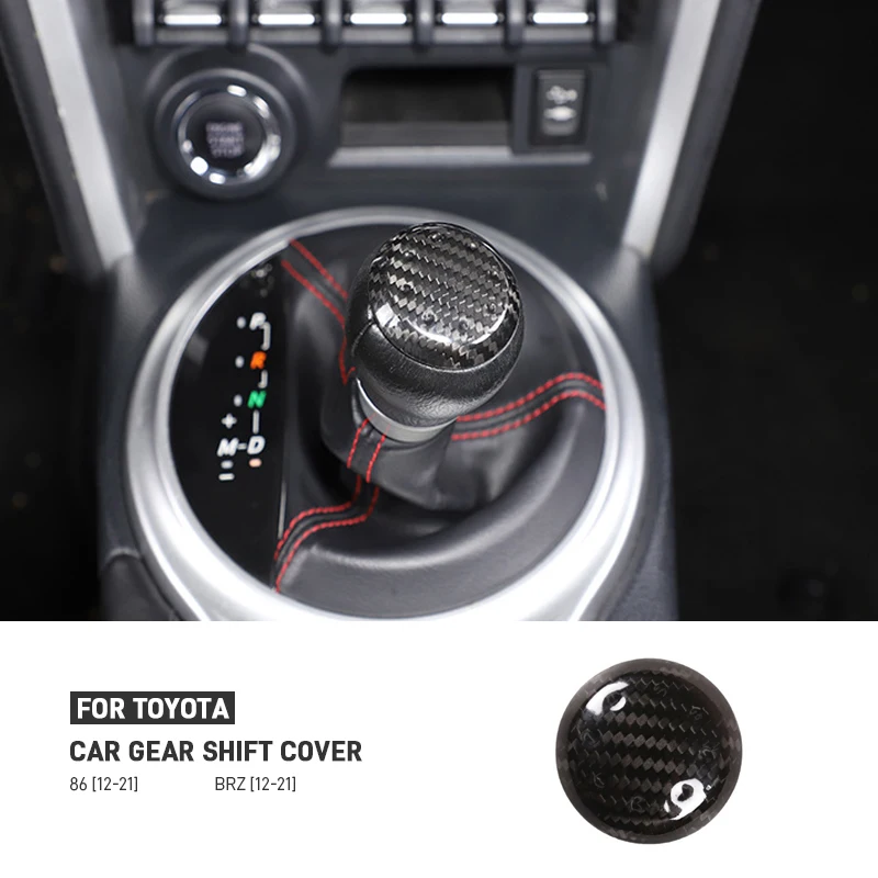 

Car Carbon Fiber Gear Shift Head Trim Cover Central Control Decoration Stickers Accessories For Toyota 86 Subaru BRZ 2012-2021