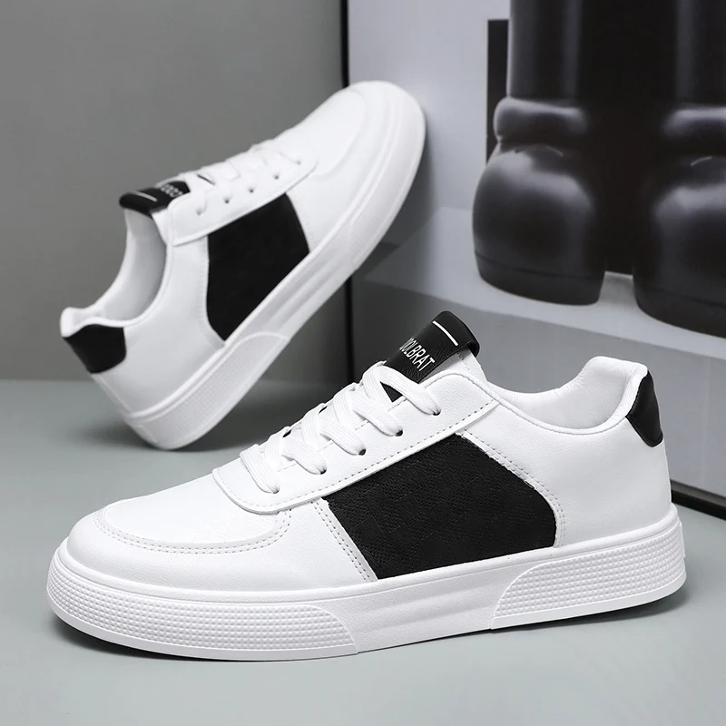 

Men's Casual Flat Shoes Trendy Breathable White Sneakers Outdoor Non-slip Soft Sole Comfortable Skateboard Shoes Tenis Masculino